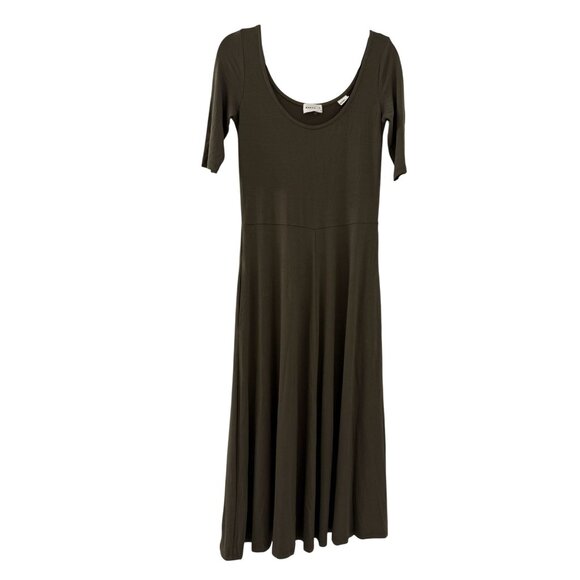 Marcella New York Women's Midi Olive Green Half Sleeve Innogen Dress Size Small - Picture 2 of 7